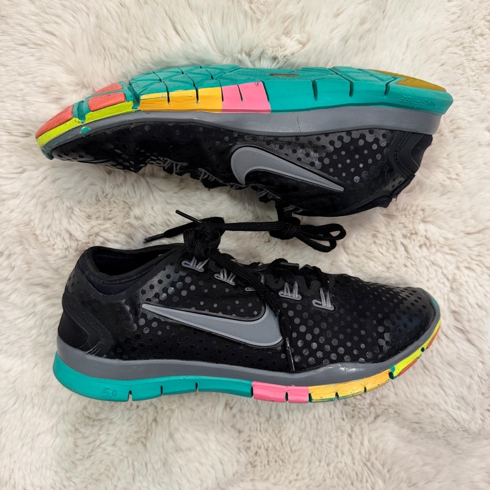Nike TR Connect Black Women's Training Shoes with Teal, Pink & Yellow Accents